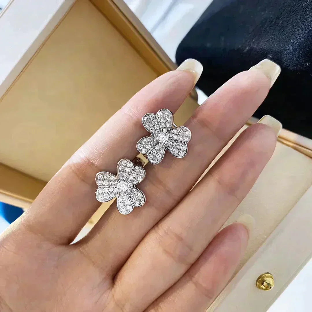 [Aurelle Style]CLOVER COMOS DIAMOND EARRINGS SILVER