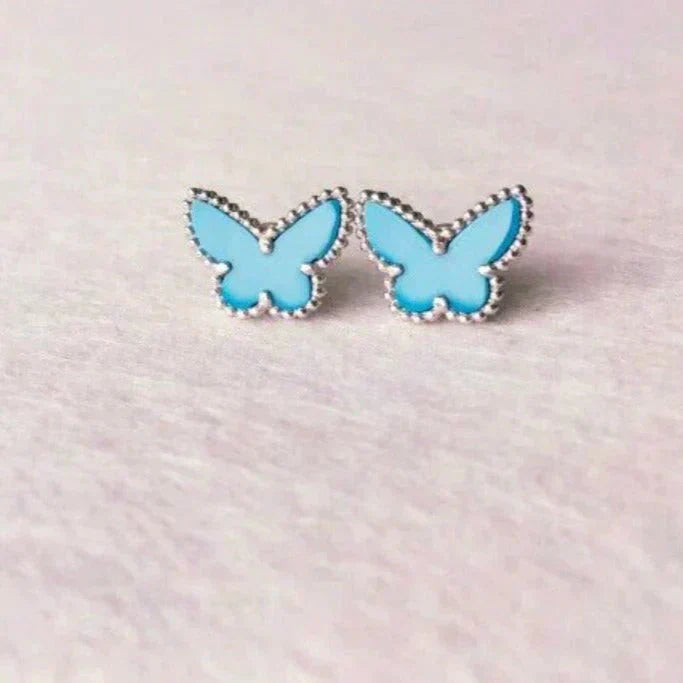 [Aurelle Style]BUTTERFLY TURQUOISE EARRINGS SILVER