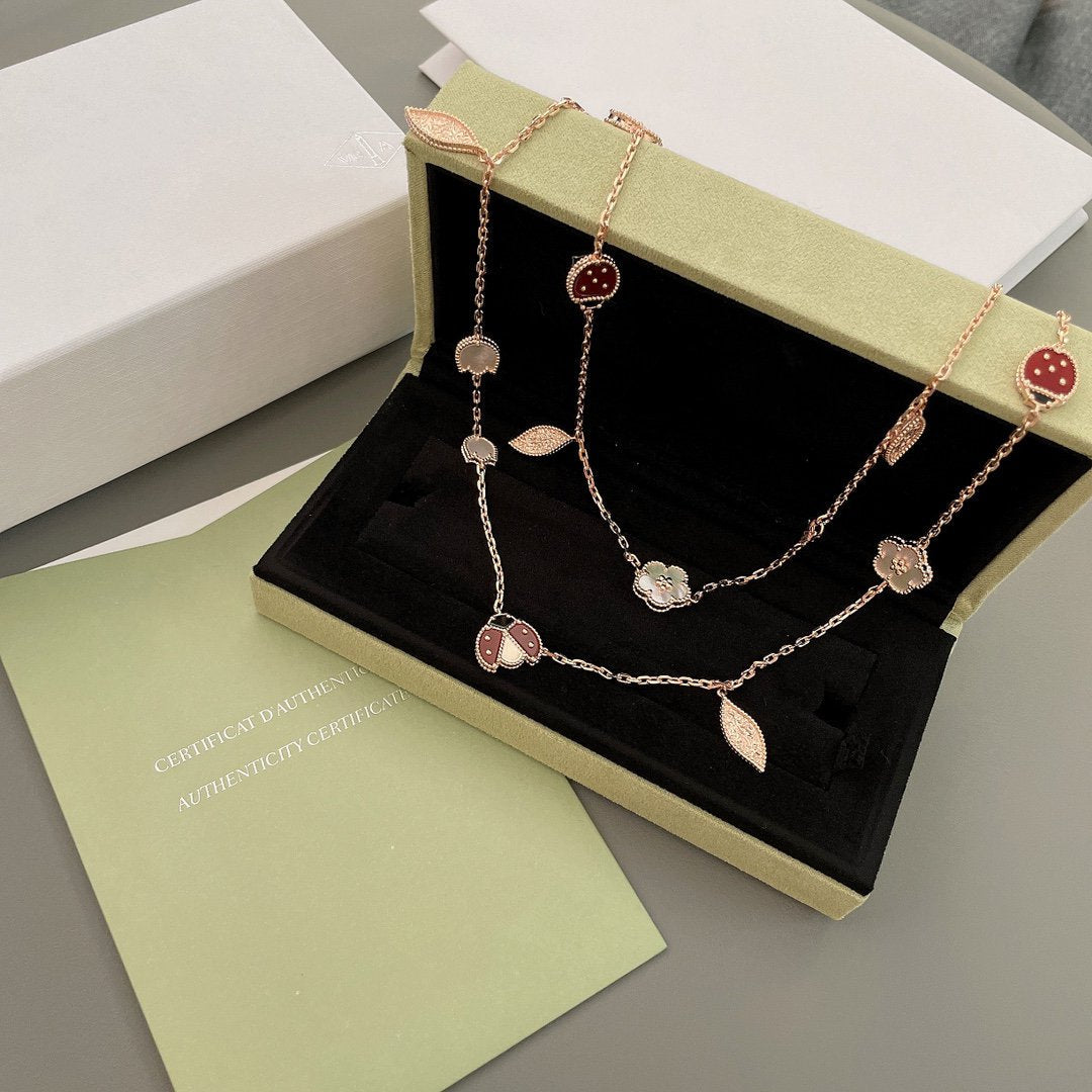 [Aurelle Style]LUCKY SPRING 15 MOTIFS ROSE GOLD NECKLACE
