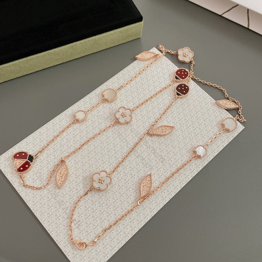 [Aurelle Style]LUCKY SPRING 15 MOTIFS ROSE GOLD NECKLACE