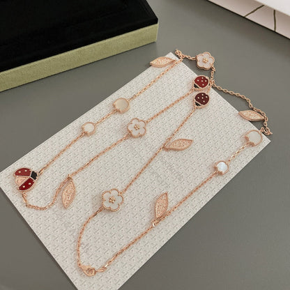 [Aurelle Style]LUCKY SPRING 15 MOTIFS ROSE GOLD NECKLACE