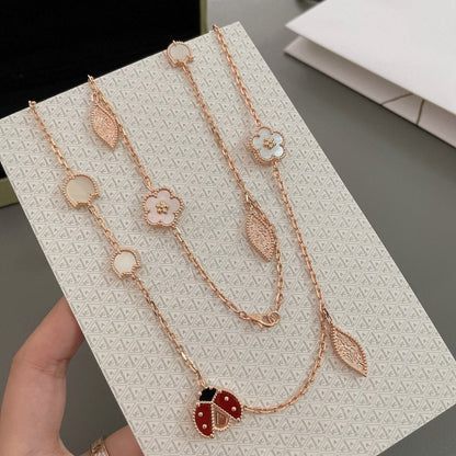 [Aurelle Style]LUCKY SPRING 15 MOTIFS ROSE GOLD NECKLACE