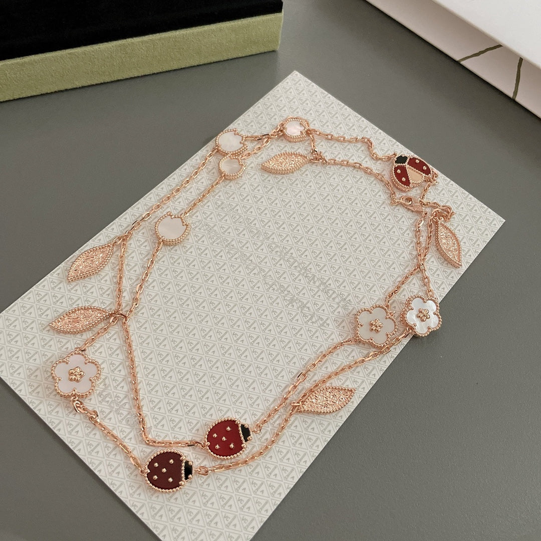 [Aurelle Style]LUCKY SPRING 15 MOTIFS ROSE GOLD NECKLACE