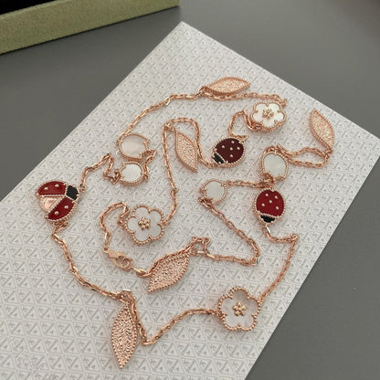 [Aurelle Style]LUCKY SPRING 15 MOTIFS ROSE GOLD NECKLACE