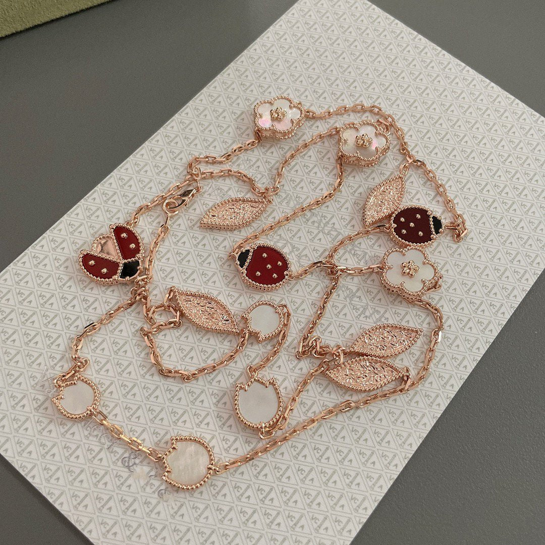 [Aurelle Style]LUCKY SPRING 15 MOTIFS ROSE GOLD NECKLACE