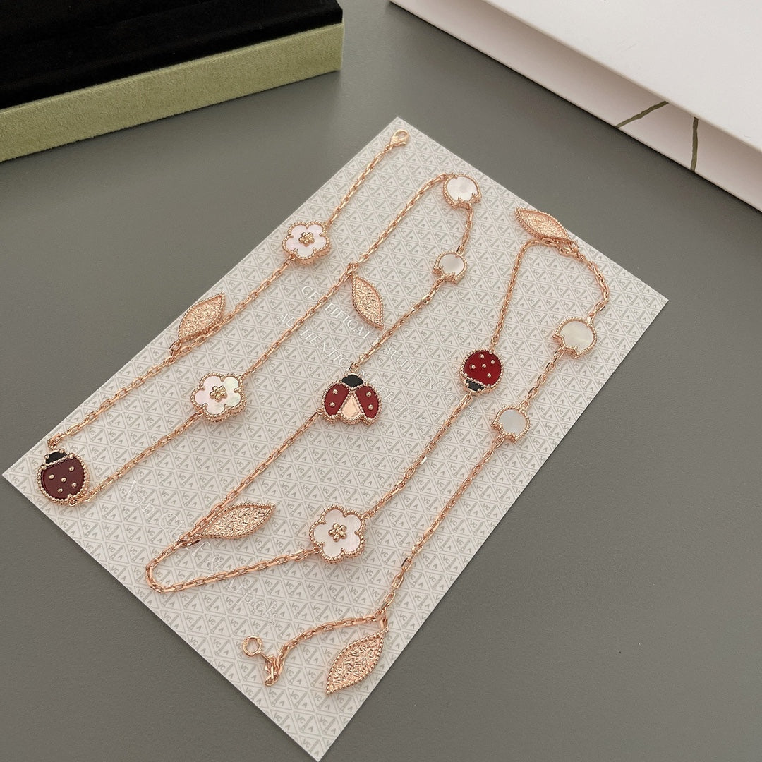 [Aurelle Style]LUCKY SPRING 15 MOTIFS ROSE GOLD NECKLACE