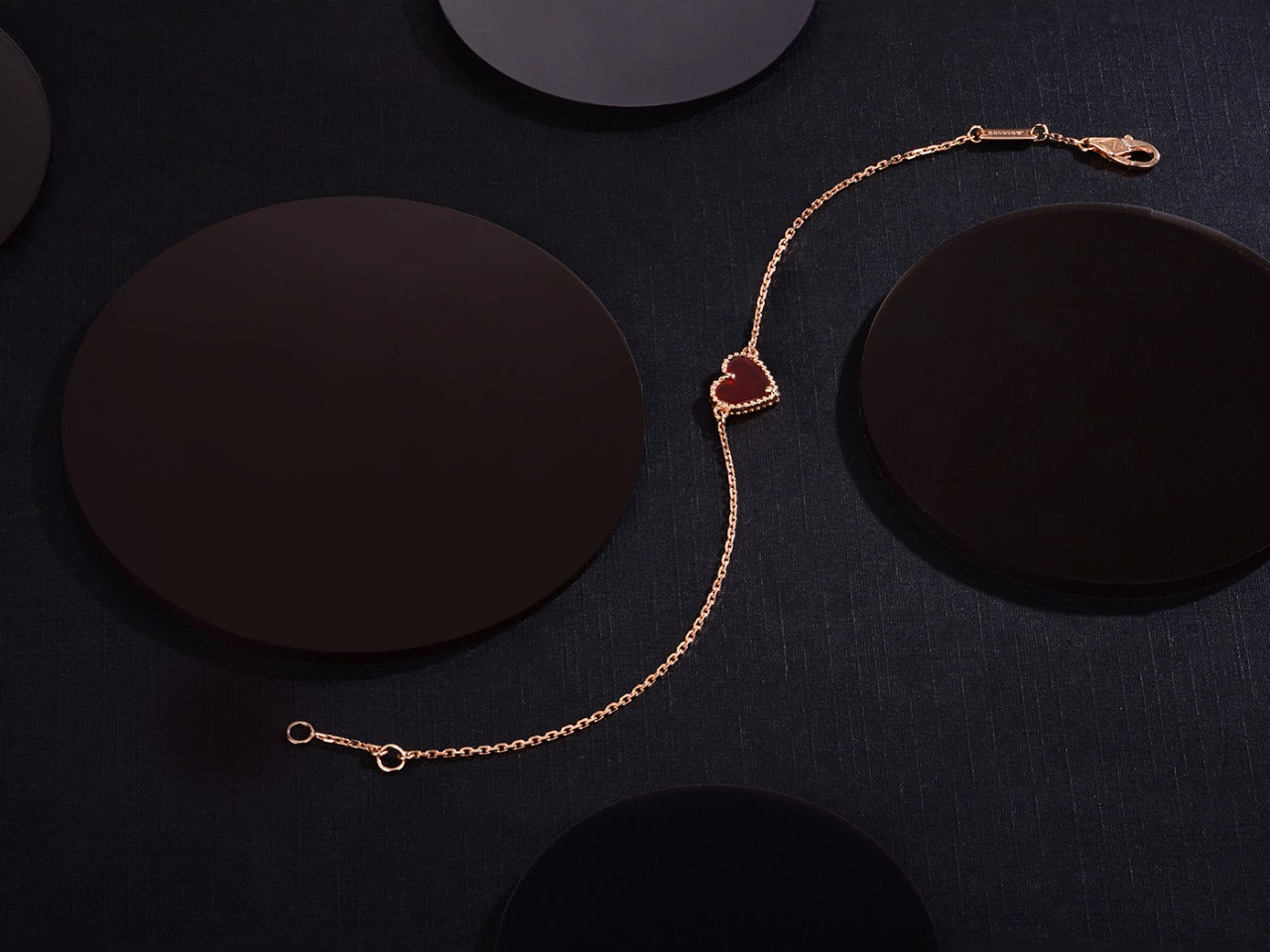 [Aurelle Style]HEART CARNELIAN PINK GOLD BRACELET