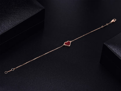 [Aurelle Style]HEART CARNELIAN PINK GOLD BRACELET