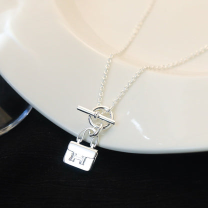 [Aurelle Style]POP H PEDANT SILVER NECKLACE