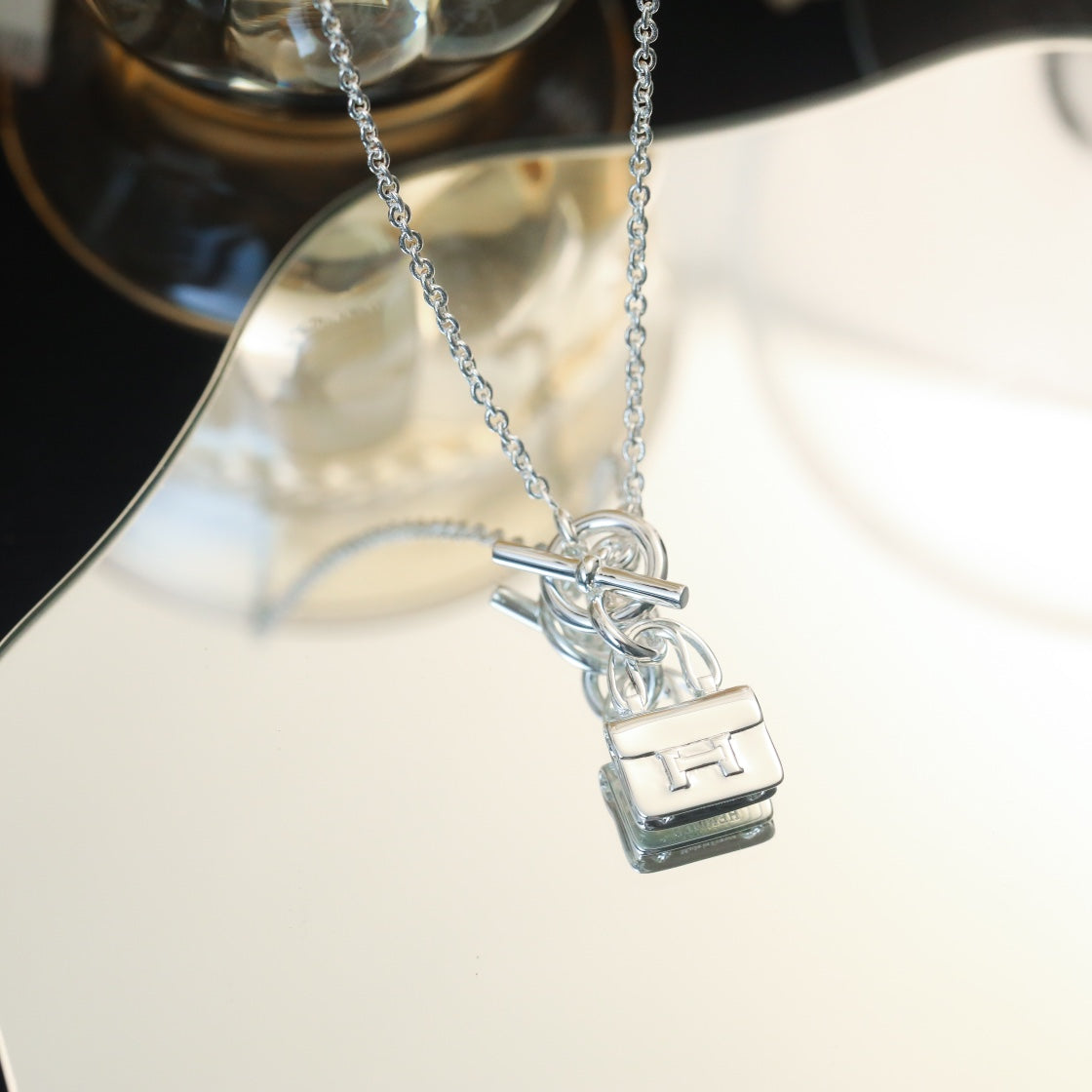 [Aurelle Style]POP H PEDANT SILVER NECKLACE