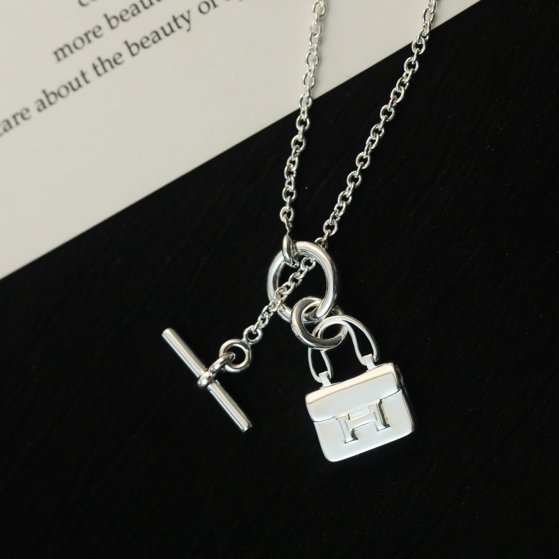 [Aurelle Style]POP H PEDANT SILVER NECKLACE