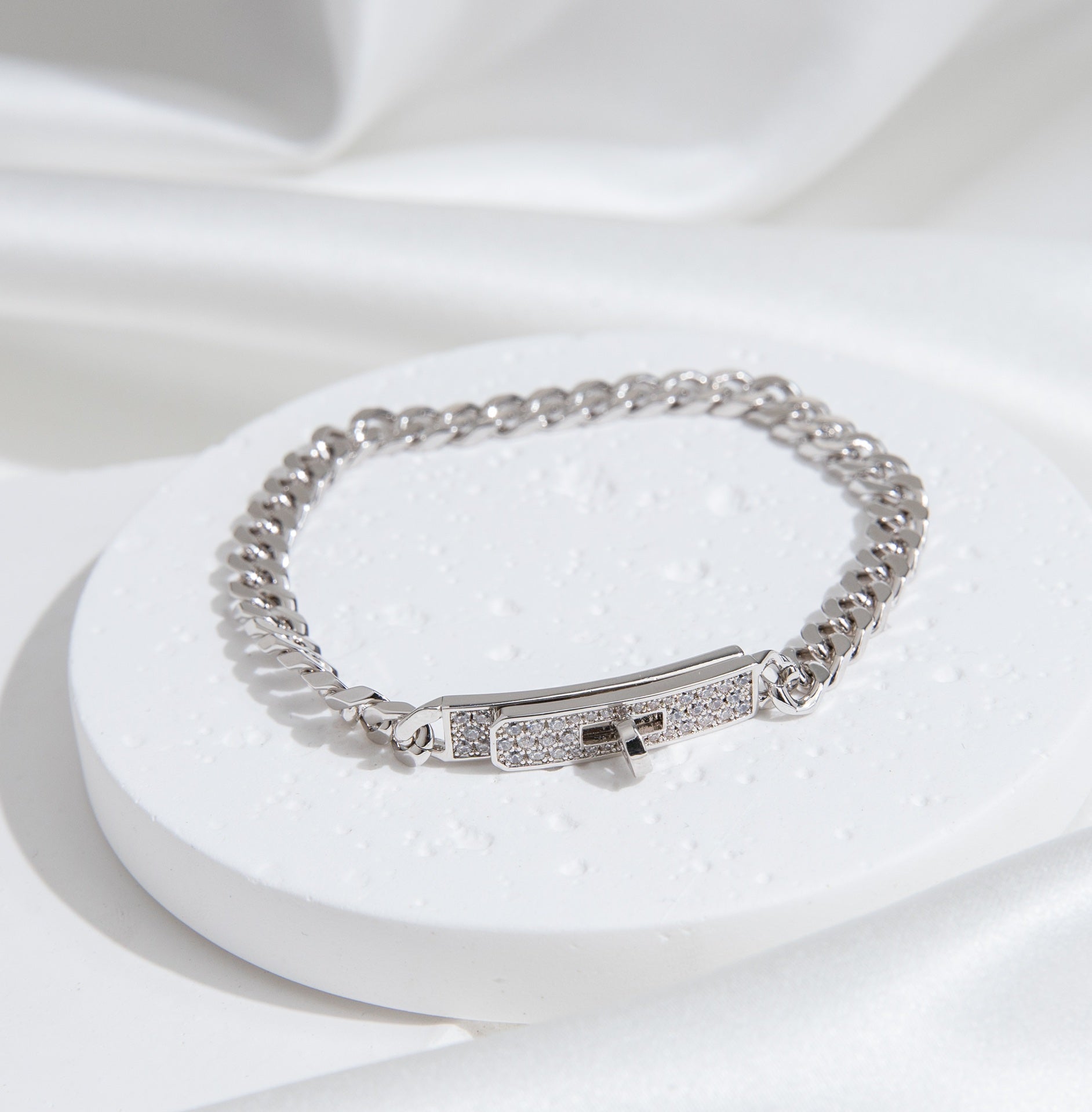 [Aurelle Style]KELLY CHAIN SILVER DIAMOND BRACELET