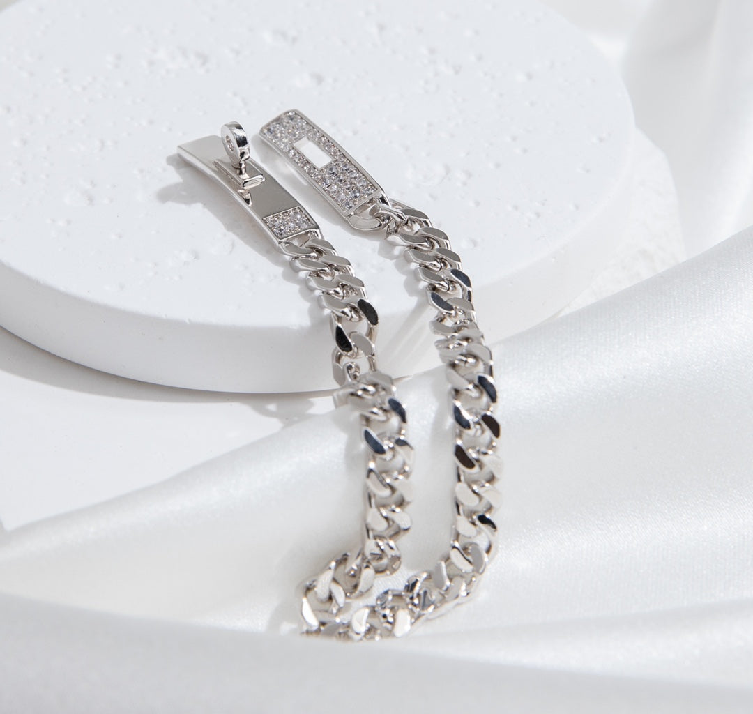 [Aurelle Style]KELLY CHAIN SILVER DIAMOND BRACELET