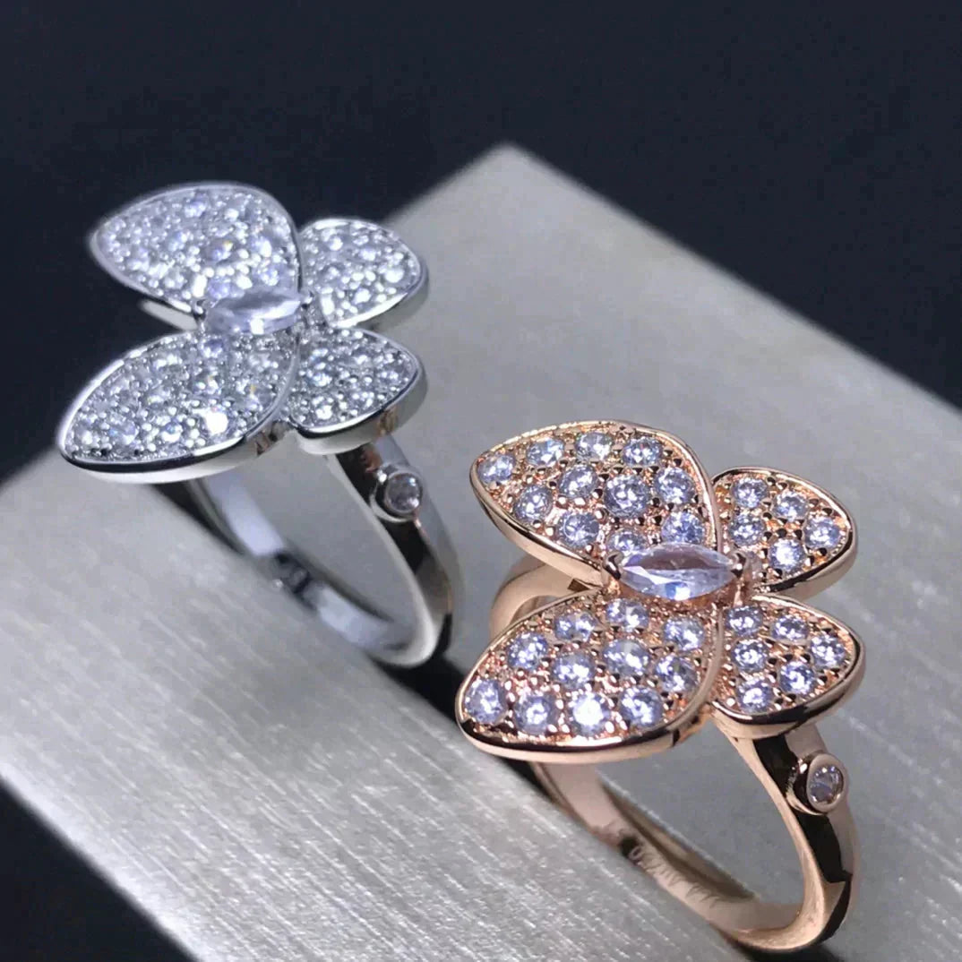 [Aurelle Style]BUTTERFLY PINK GOLD DIAMOND RING