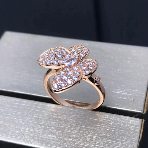 [Aurelle Style]BUTTERFLY PINK GOLD DIAMOND RING