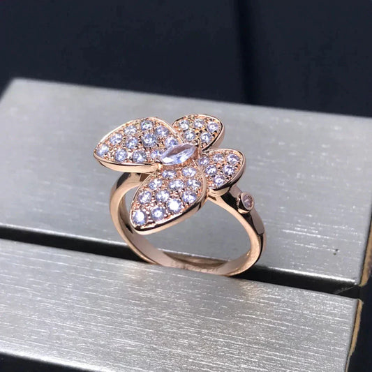[Aurelle Style]BUTTERFLY PINK GOLD DIAMOND RING