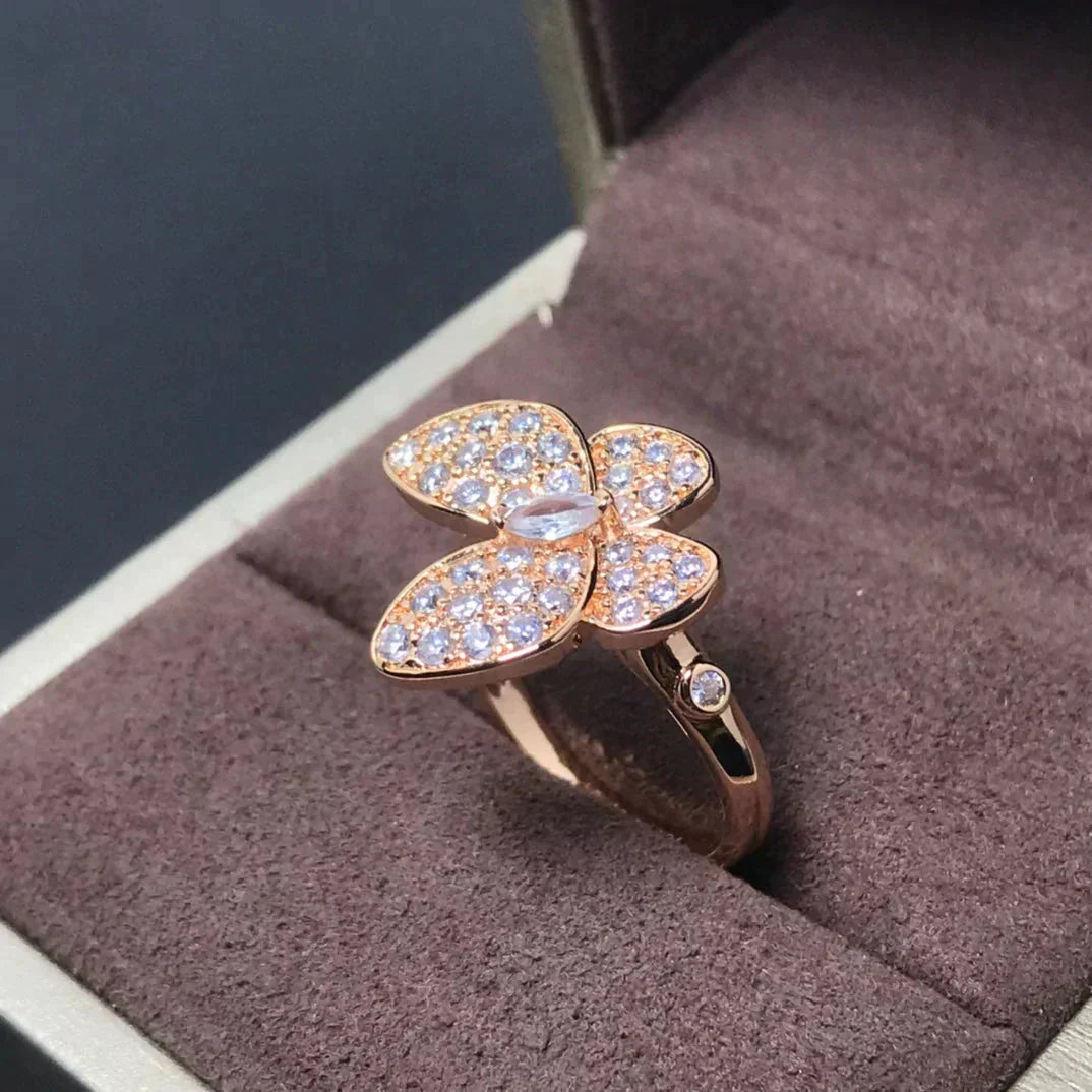 [Aurelle Style]BUTTERFLY PINK GOLD DIAMOND RING