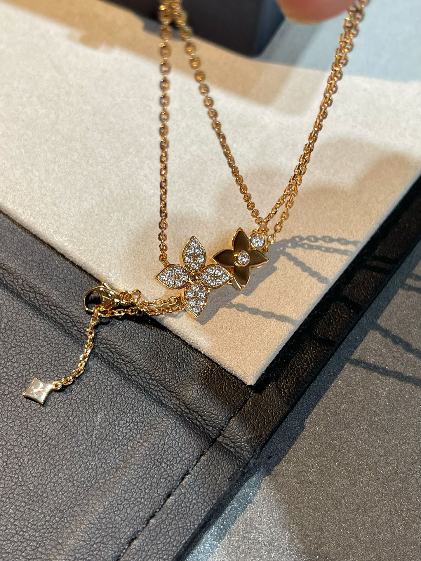 [Aurelle Style]STAR BLOSSOM NECKLACE PINK GOLD DIAMONDS