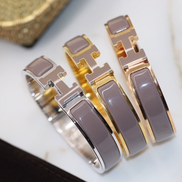 [Aurelle Style]H BRACELET 12MM BROWN