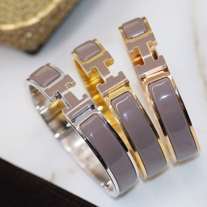 [Aurelle Style]H BRACELET 12MM BROWN