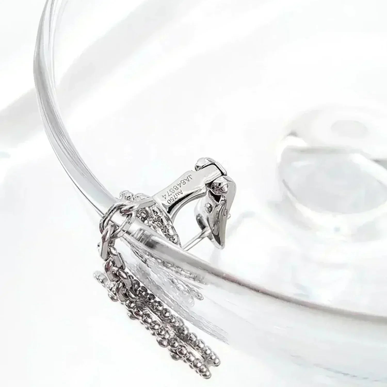 [Aurelle Style]CLOVER 2 MOTIFS  DIAMOND ONYX EARRINGS SILVER