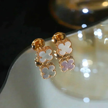 [Aurelle Style]CLOVER MINI 9.5MM WHITE MOP EARRINGS