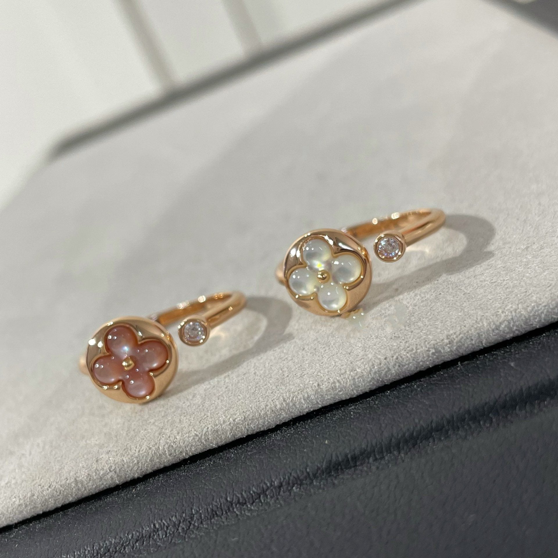 [Aurelle Style]SUN 1 DIAMOND PINK MOP RING