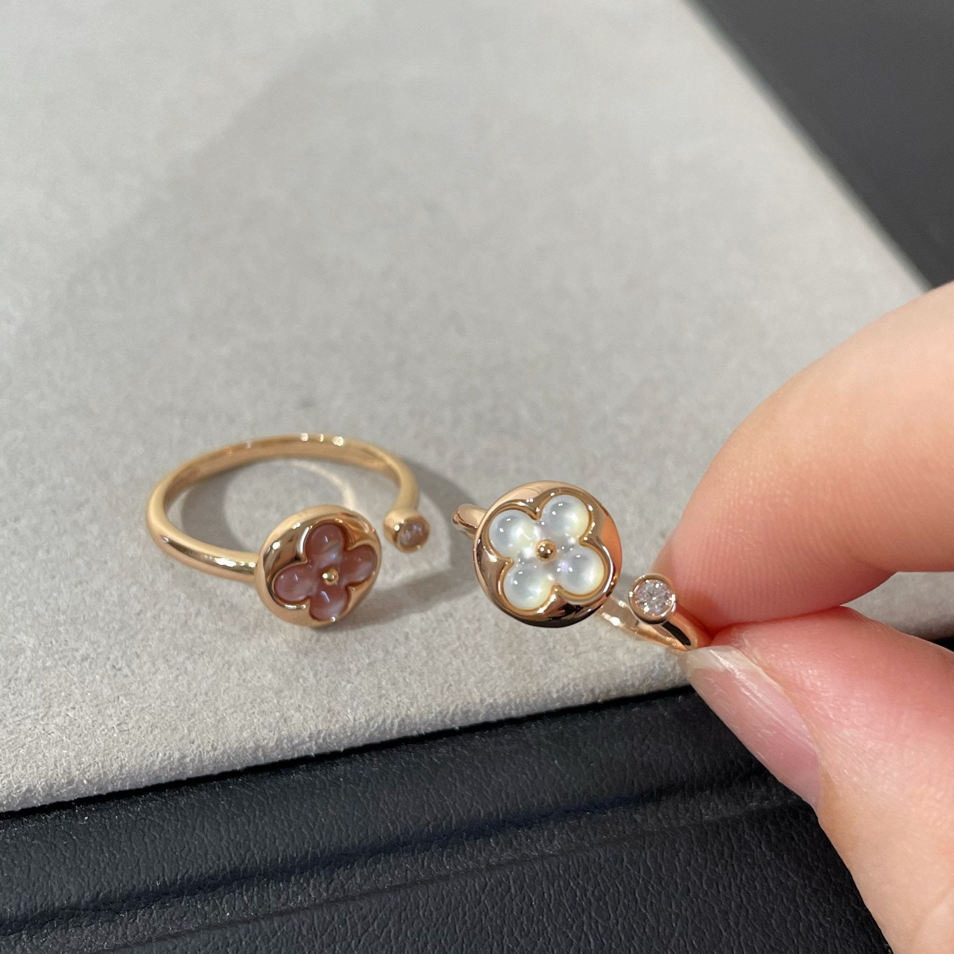 [Aurelle Style]SUN 1 DIAMOND PINK MOP RING