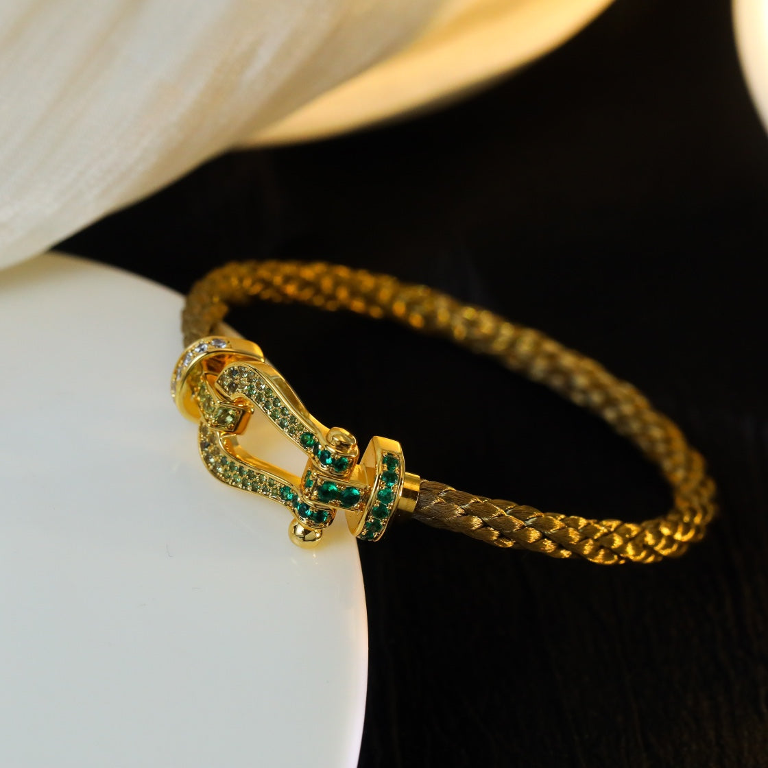[Aurelle Style]FORCE 10 GOLD GREEN DIAMOND PAVED