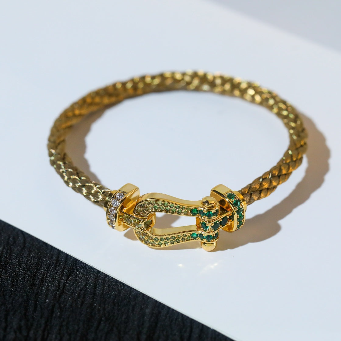 [Aurelle Style]FORCE 10 GOLD GREEN DIAMOND PAVED
