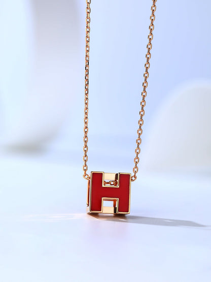 [Aurelle Style]H CAGE PINK GOLD NECKLACE