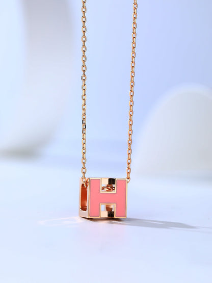 [Aurelle Style]H CAGE PINK GOLD NECKLACE