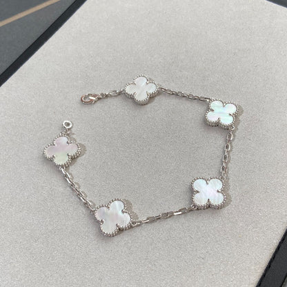 [Aurelle Style]CLOVER WHITE PEARL MOP 5 MOTIF BRACELET COLLECTION