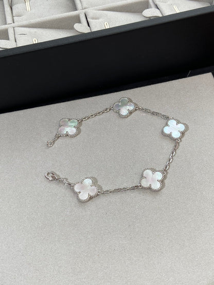 [Aurelle Style]CLOVER WHITE PEARL MOP 5 MOTIF BRACELET COLLECTION