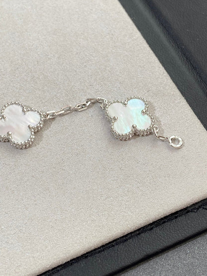 [Aurelle Style]CLOVER WHITE PEARL MOP 5 MOTIF BRACELET COLLECTION