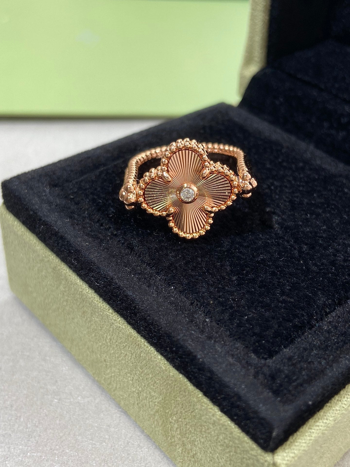 [Aurelle Style]CLOVER RIVERSIBLE ROSE GOLD RING