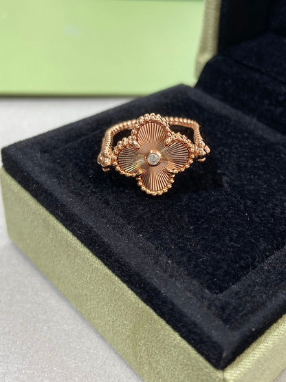 [Aurelle Style]CLOVER RIVERSIBLE ROSE GOLD RING