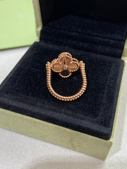 [Aurelle Style]CLOVER RIVERSIBLE PINK GOLD RING