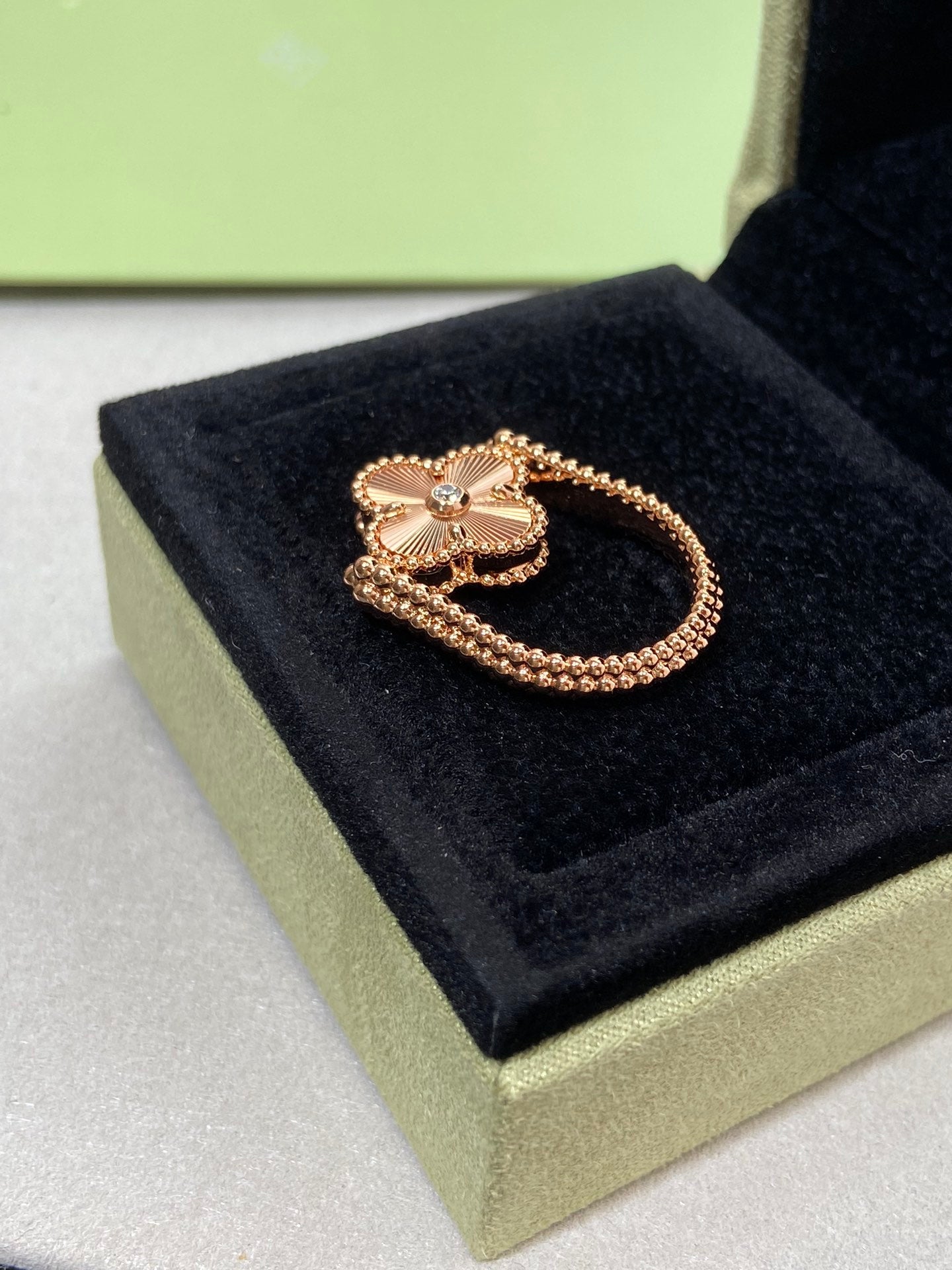 [Aurelle Style]CLOVER RIVERSIBLE ROSE GOLD RING