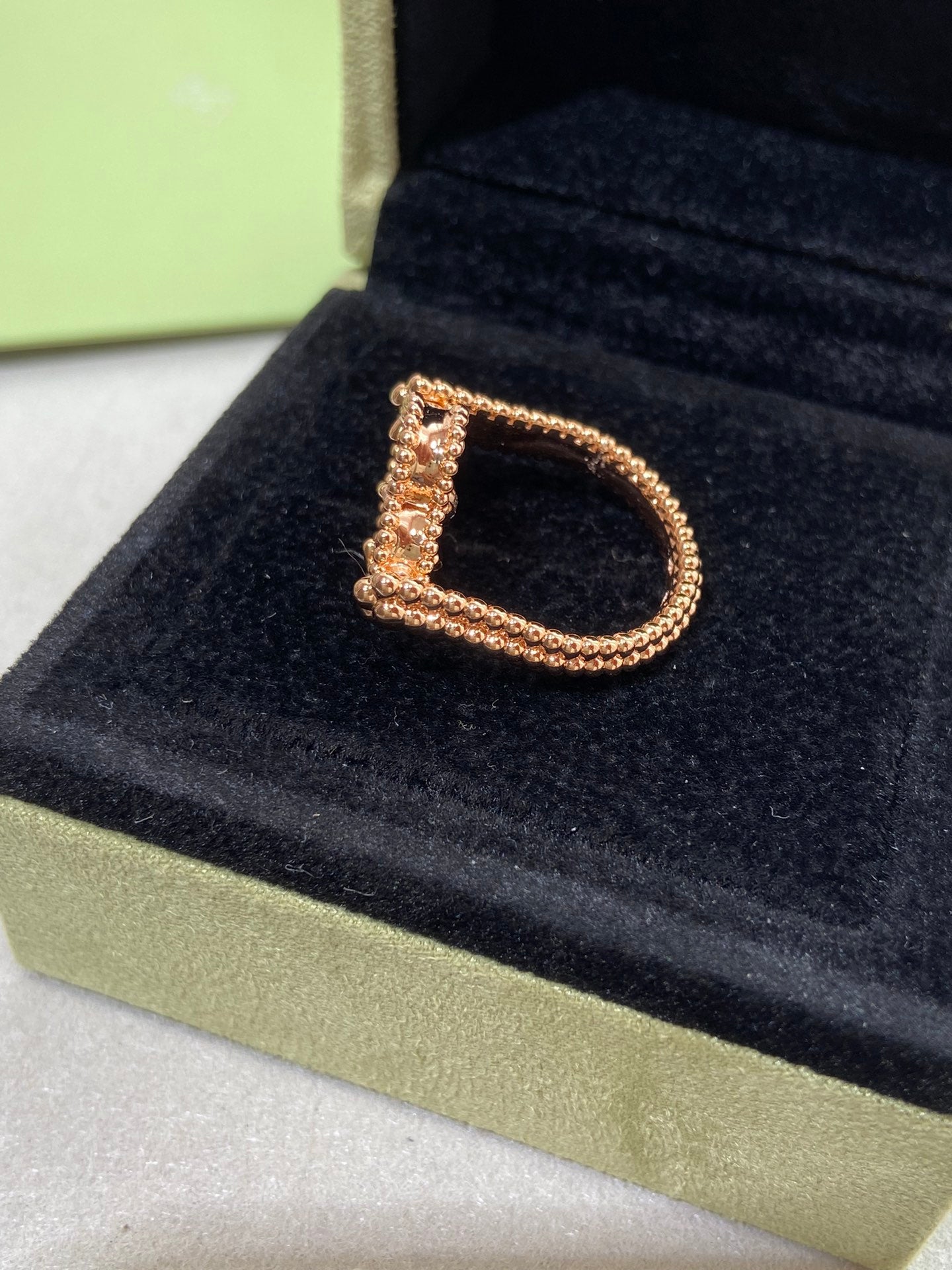 [Aurelle Style]CLOVER RIVERSIBLE PINK GOLD RING