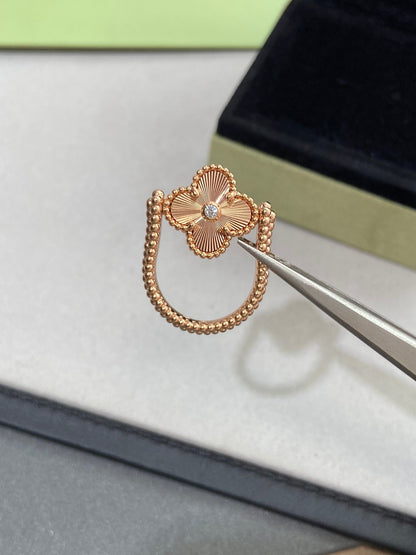 [Aurelle Style]CLOVER RIVERSIBLE ROSE GOLD RING
