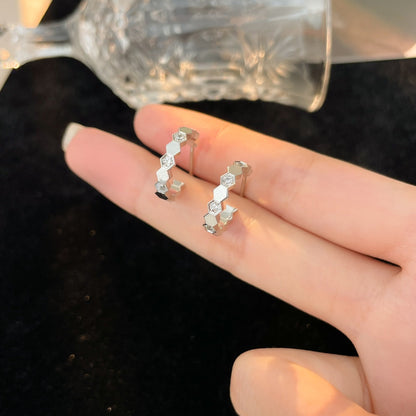 [Aurelle Style]BEE LOVE DIAMOND HOOP EARRINGS