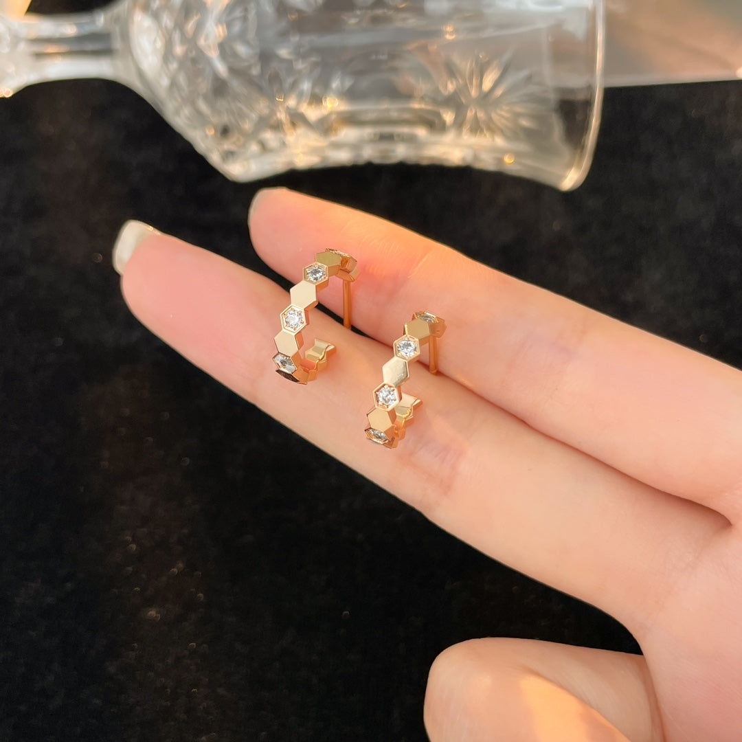 [Aurelle Style]BEE LOVE DIAMOND HOOP EARRINGS