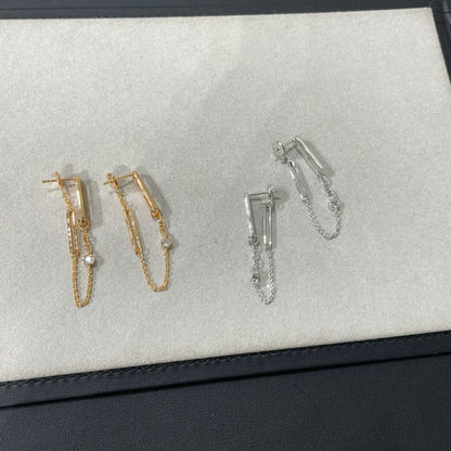 [Aurelle Style]CHAINE CHAOS DIAMOND DROP EARRINGS