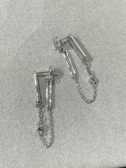 [Aurelle Style]CHAINE CHAOS DIAMOND DROP EARRINGS