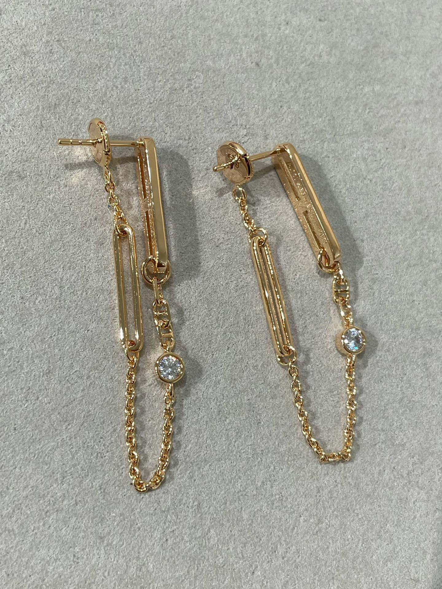 [Aurelle Style]CHAINE CHAOS DIAMOND DROP EARRINGS