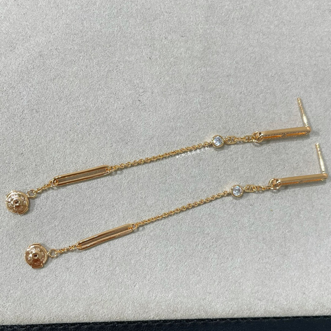 [Aurelle Style]CHAINE CHAOS DIAMOND DROP EARRINGS