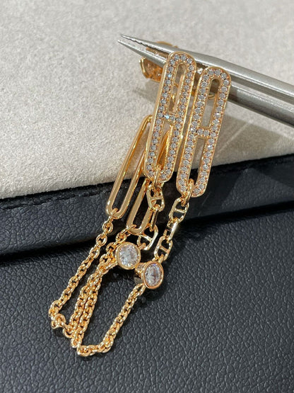 [Aurelle Style]CHAINE CHAOS DIAMOND DROP EARRINGS