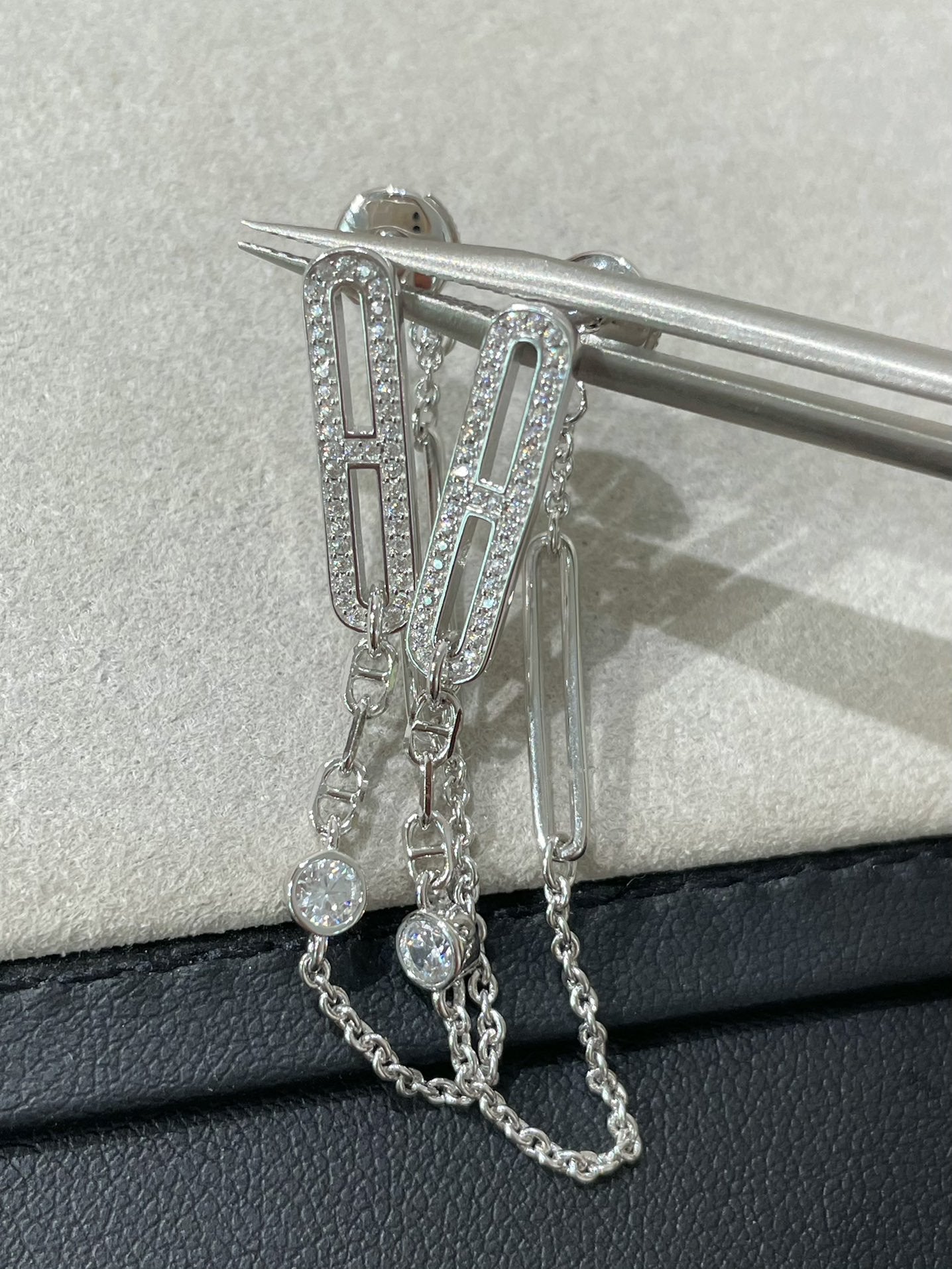 [Aurelle Style]CHAINE CHAOS DIAMOND DROP EARRINGS