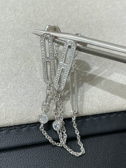 [Aurelle Style]CHAINE CHAOS DIAMOND DROP EARRINGS